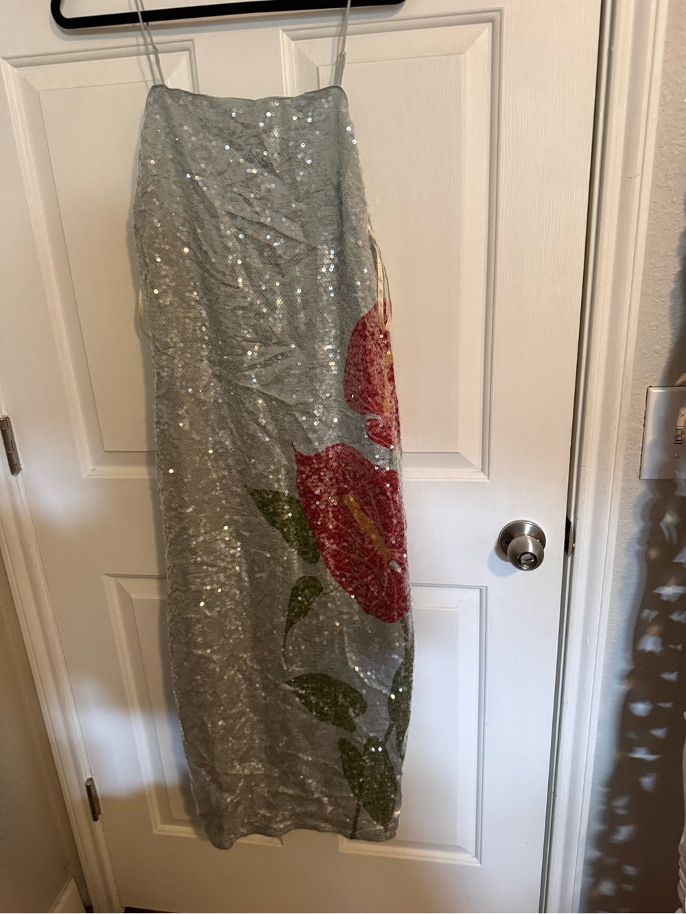 NWT FARM Rio Sequin Floral Slip Dress in baby blue and Red floral